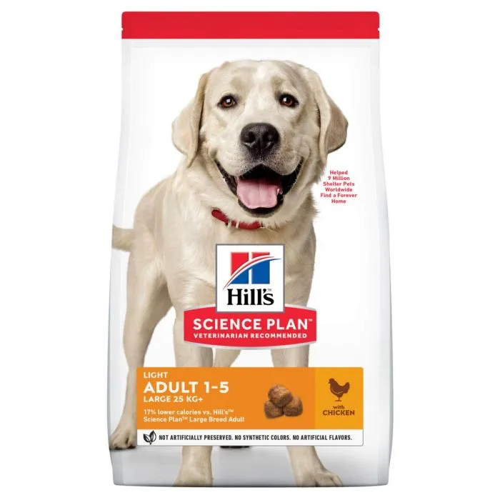 Hill's Science Plan Adult Light Croquettes Pour Grand Chien Au Poulet 4 Hill's Science Plan Adult Light Croquettes Pour Grand Chien Au Poulet – Image 2