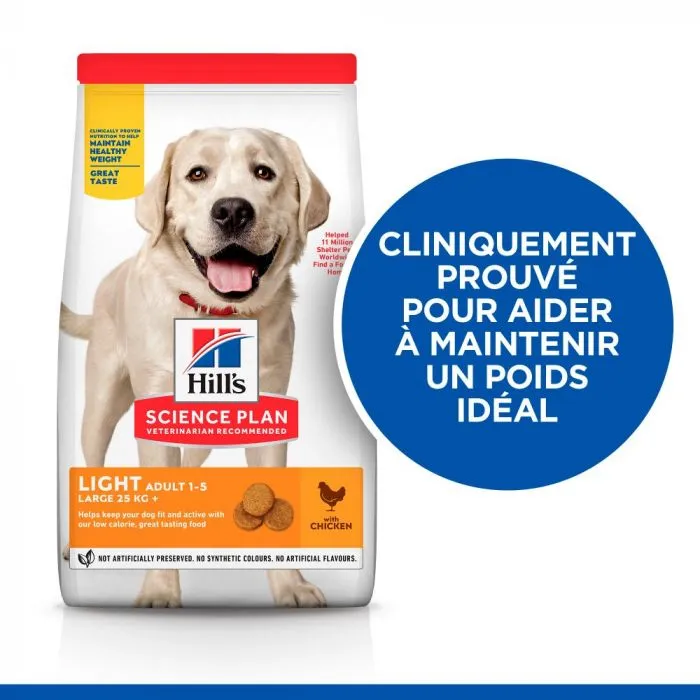 Hill's Science Plan Adult Light Croquettes Pour Grand Chien Au Poulet 5 Hill's Science Plan Adult Light Croquettes Pour Grand Chien Au Poulet – Image 3