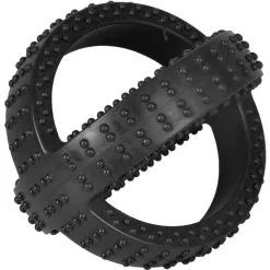 Flamingo Jouet Chien Gladiator Cross Balle Noire En Caoutchouc 14cm