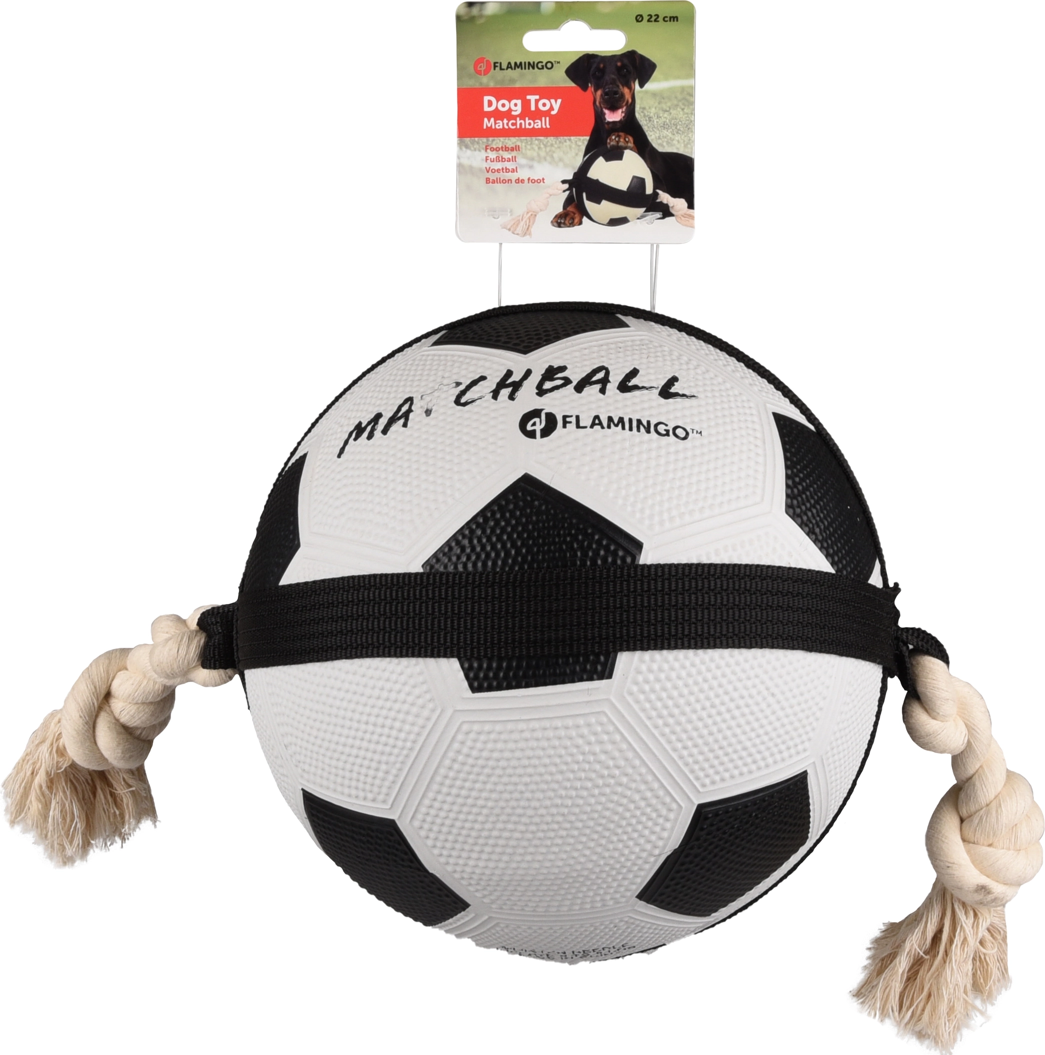 Flamingo Jouet Chien Matchball Balle De Foot 22cm 4 Flamingo Jouet Chien Matchball Balle De Foot 22cm – Image 2