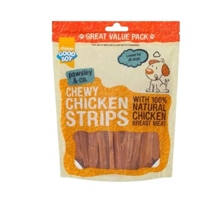 Friandises Lamelle Poulet Strips Good Boy - Sachet De 350g 3 Friandises Lamelle Poulet Strips Good Boy - Sachet De 350g